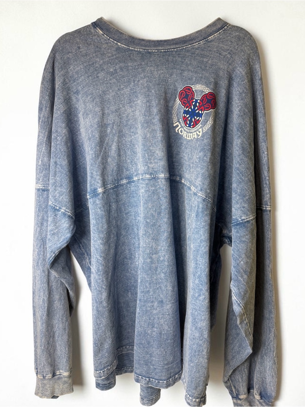 Blue Disney Epcot Mickey Mouse Norway Oversized Sweatshirt